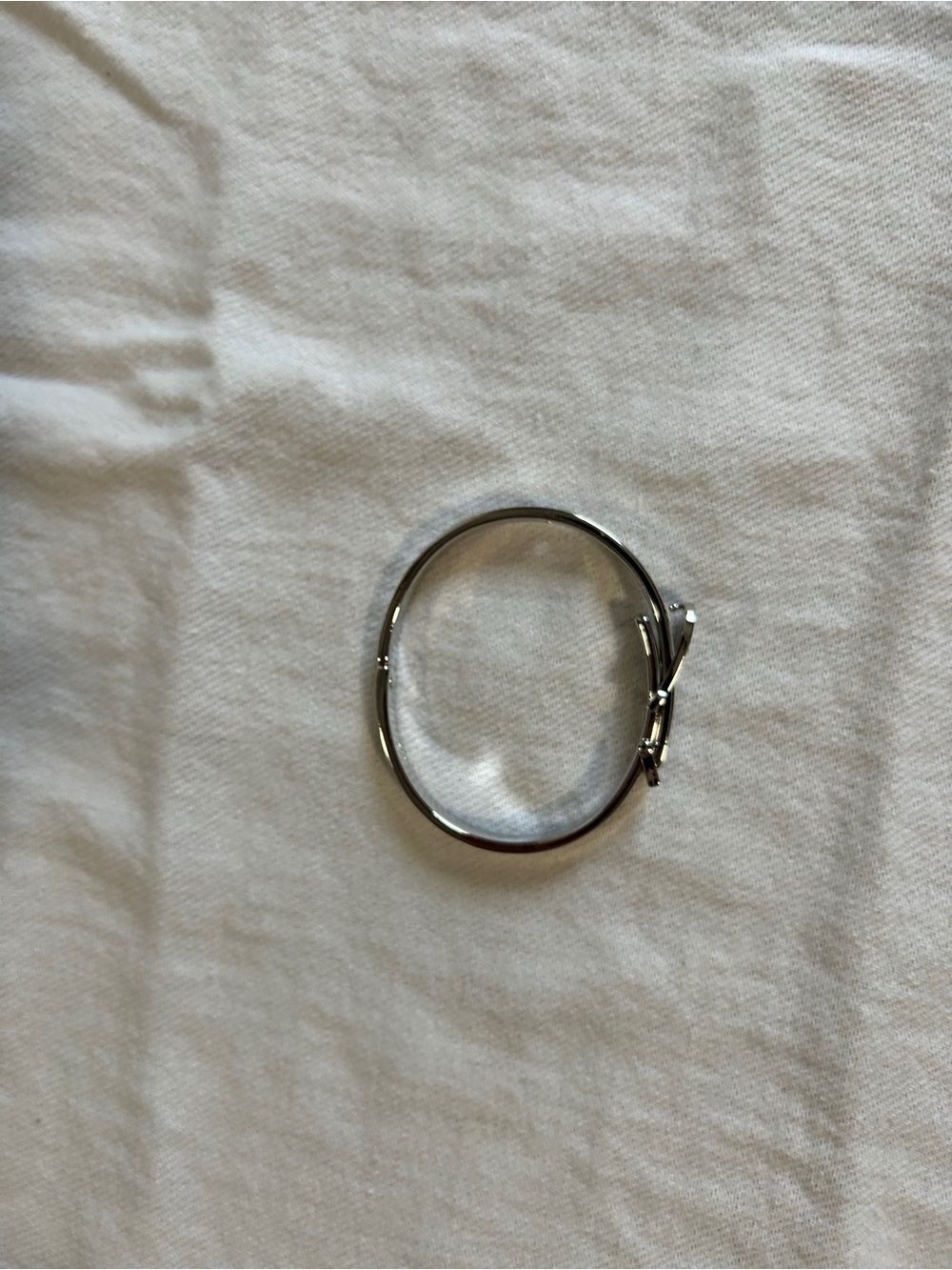 Silver Bow Hinged Bangle Bracelet